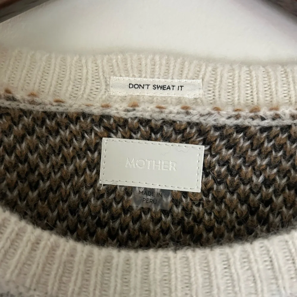 Mother The Jumper Printed Alpaca Crewneck Sweater - Picture 4 of 7